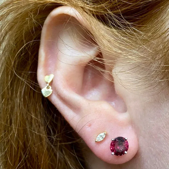 14K White Gold Rhodolite Garnet Earrings 2.11 Carats