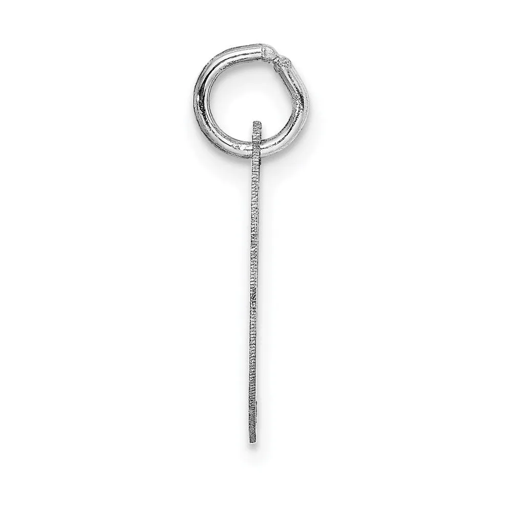 14k White Gold Small Fancy Script Letter I Initial Charm