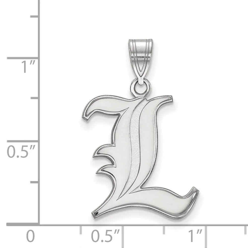14K White Gold University of Louisville Large Pendant