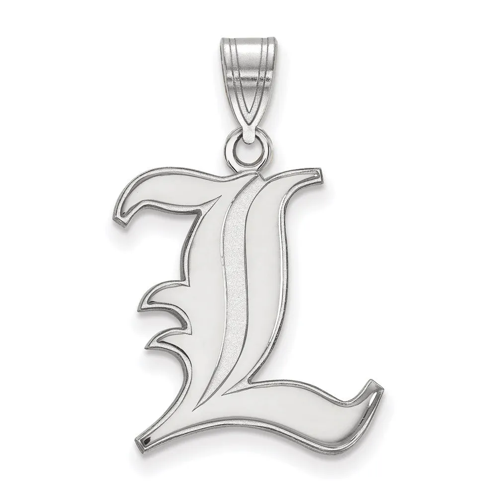 14K White Gold University of Louisville Large Pendant