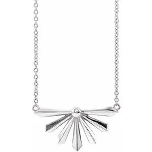 14K White Starburst 18" Necklace