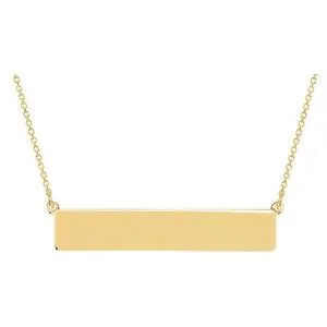 14K Yellow Bar 17.5" Necklace