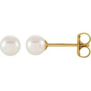 14K Yellow Freshwater Cultured Pearl Earrings
