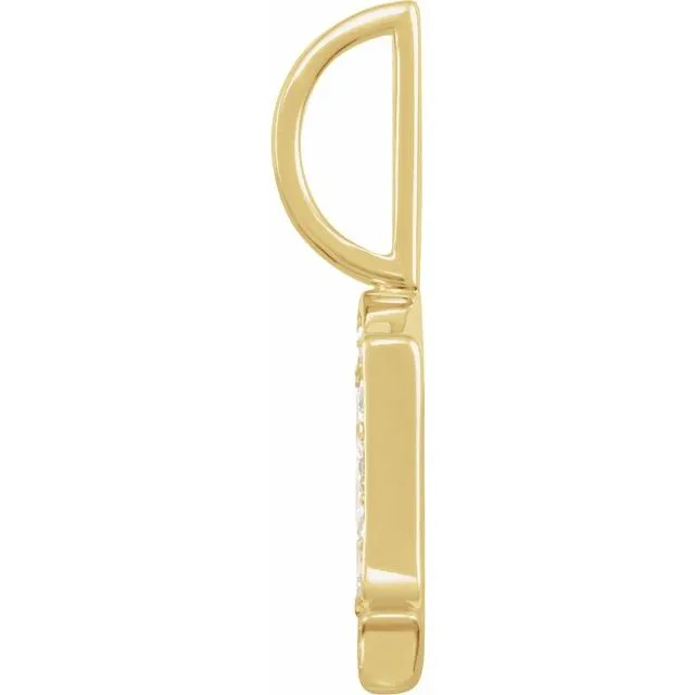 14K Yellow Gold .06 CTW Natural Diamond Gothic Initial N Charm/Pendant