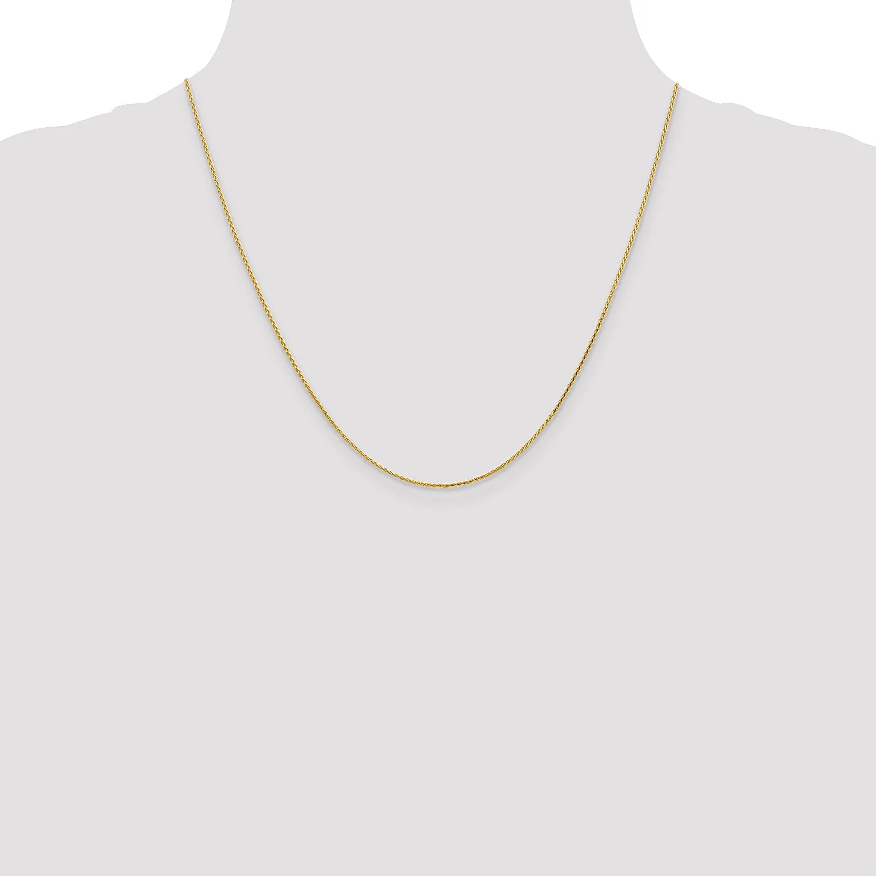 14k Yellow Gold 1.0mm Diamond Cut Wheat Chain