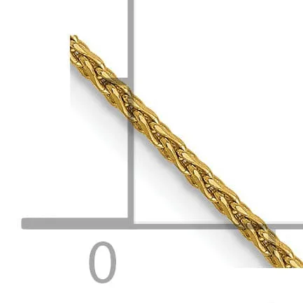 14k Yellow Gold 1.0mm Diamond Cut Wheat Chain