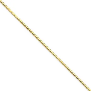 14k Yellow Gold 1.30mm Polish Solid Box Chain
