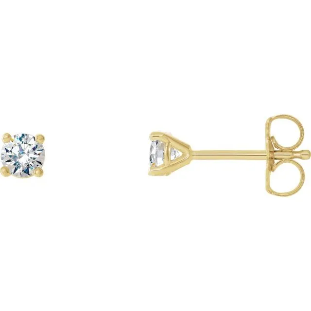 14K Yellow Gold 1/4 CTW Natural Diamond Cocktail-Style Friction Post Earrings