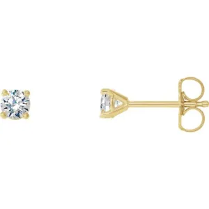 14K Yellow Gold 1/4 CTW Natural Diamond Cocktail-Style Friction Post Earrings