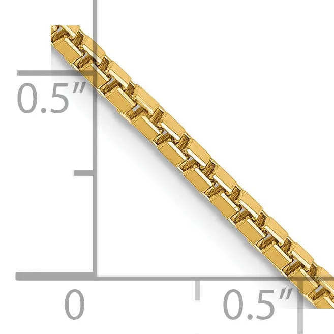 14k Yellow Gold 1.90mm Polish Solid Box Chain