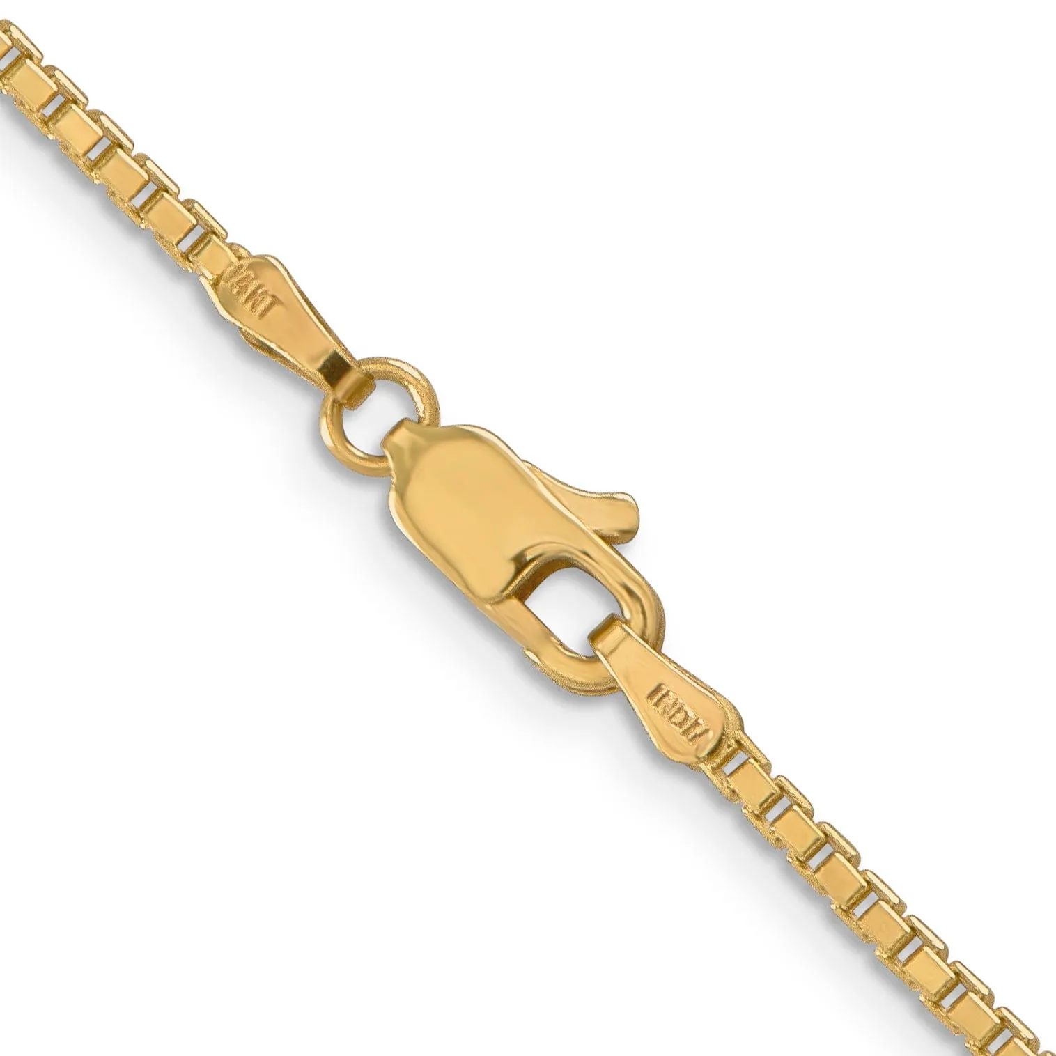 14k Yellow Gold 1.90mm Polish Solid Box Chain