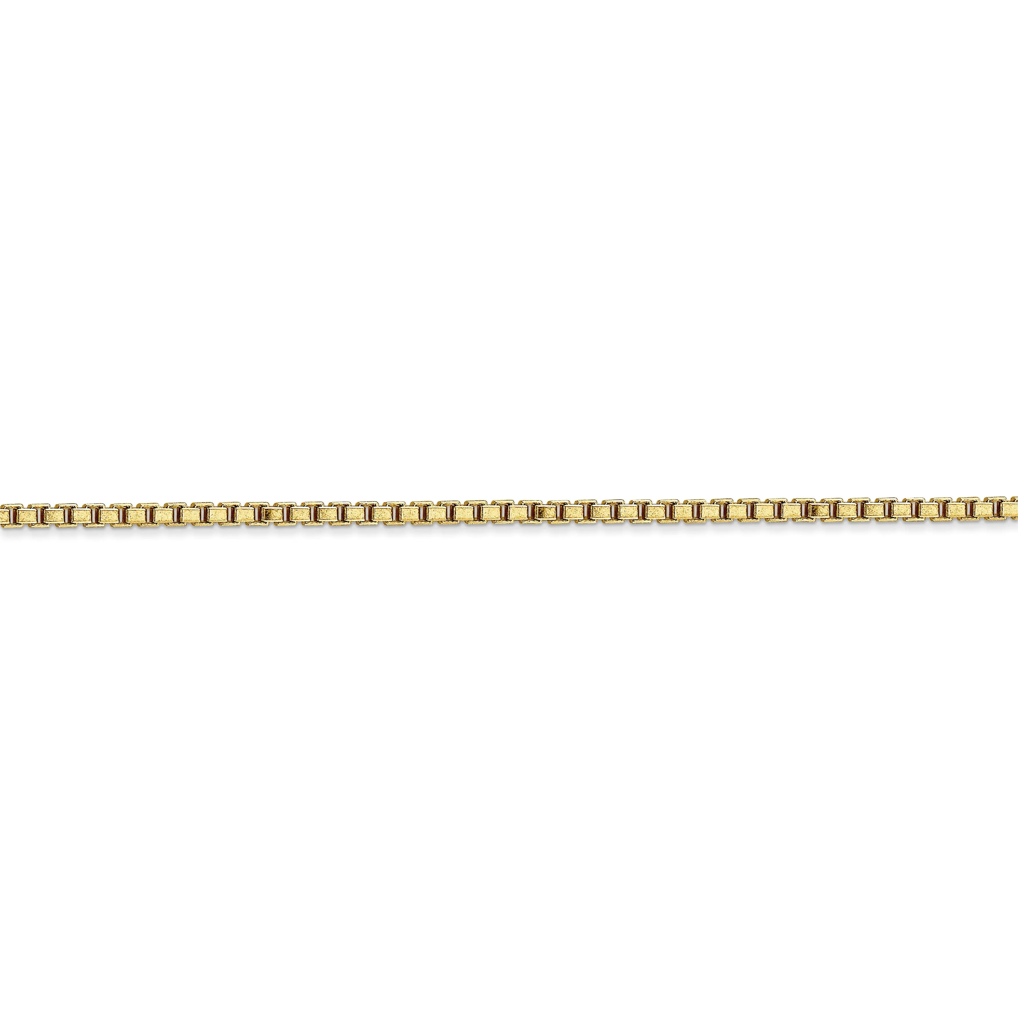 14k Yellow Gold 1.90mm Polish Solid Box Chain