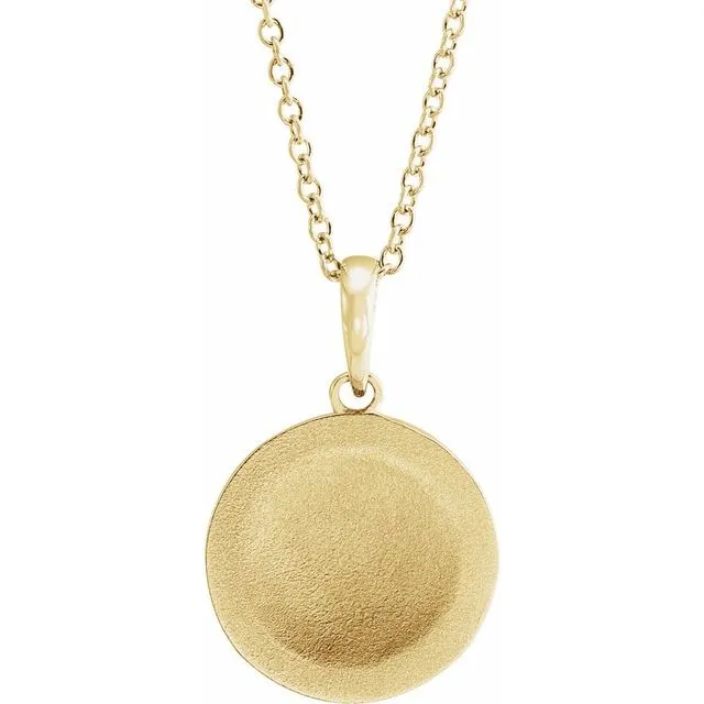 14K Yellow Gold 19.1x12 mm Floral 16-18" Necklace
