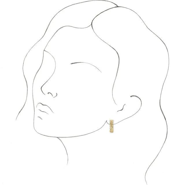 14K Yellow Gold 19.6 mm Chain Link Hoop Earrings