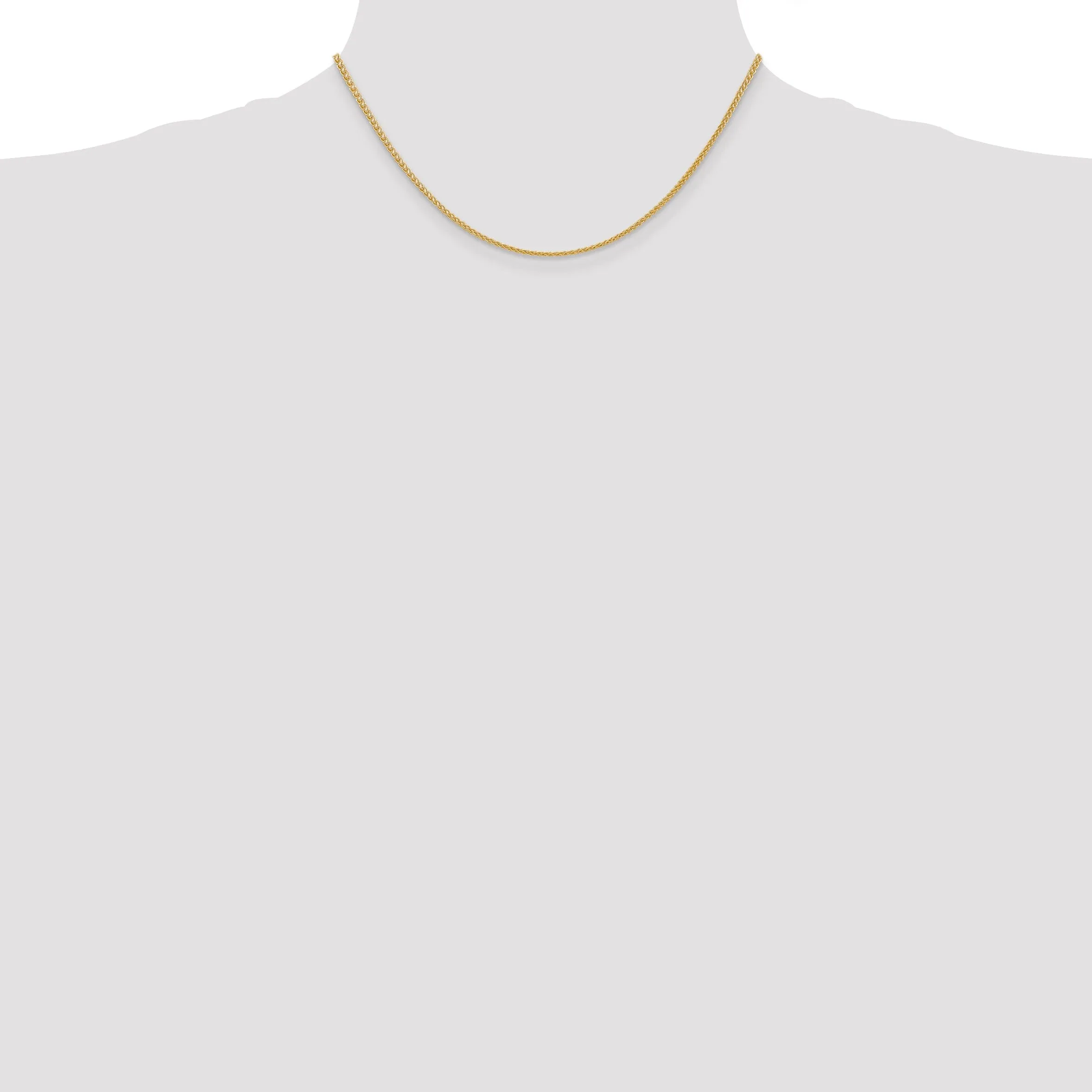 14k Yellow Gold 2.00-mm Hollow Wheat Chain