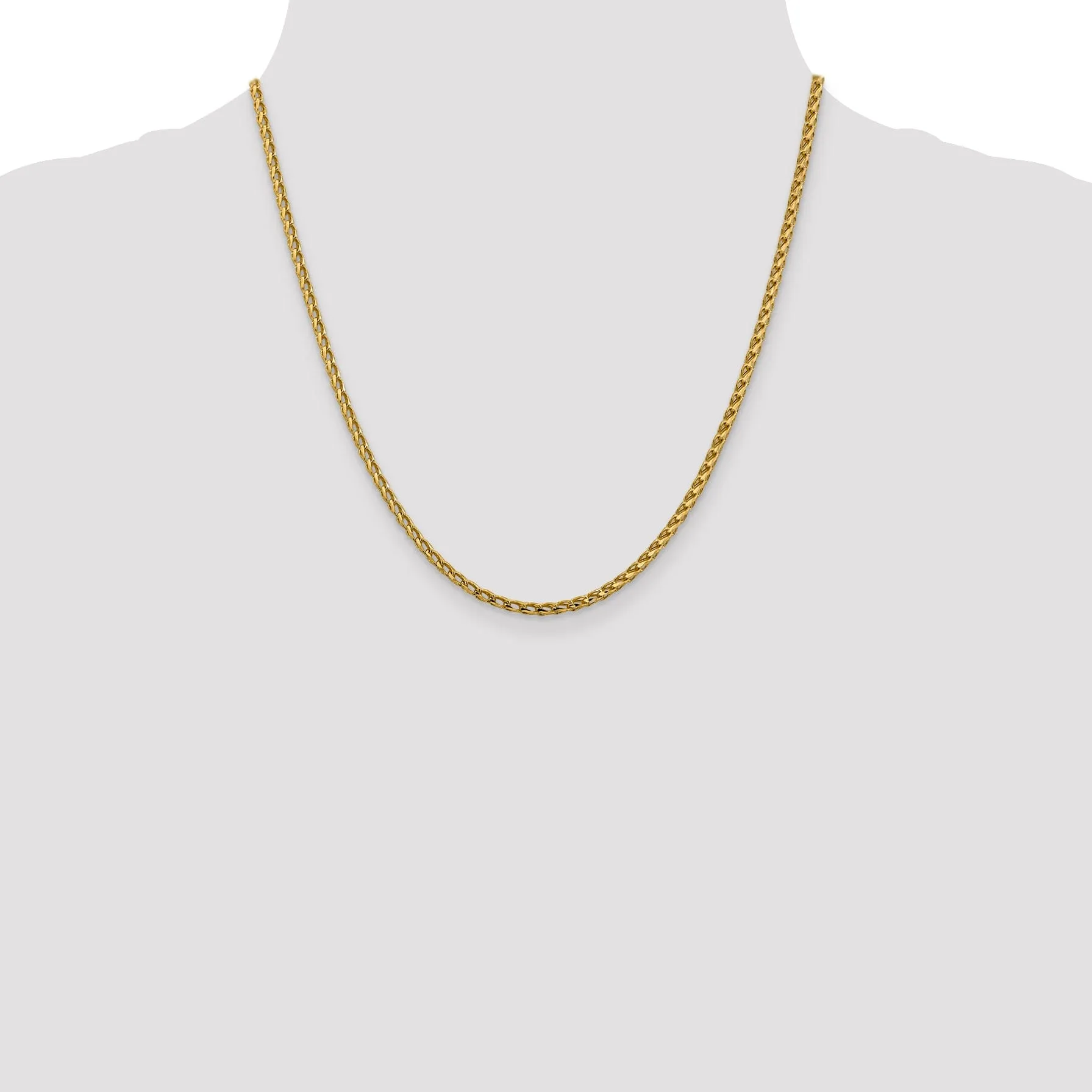 14k Yellow Gold 2.45 mm D.C Open Franco Chain