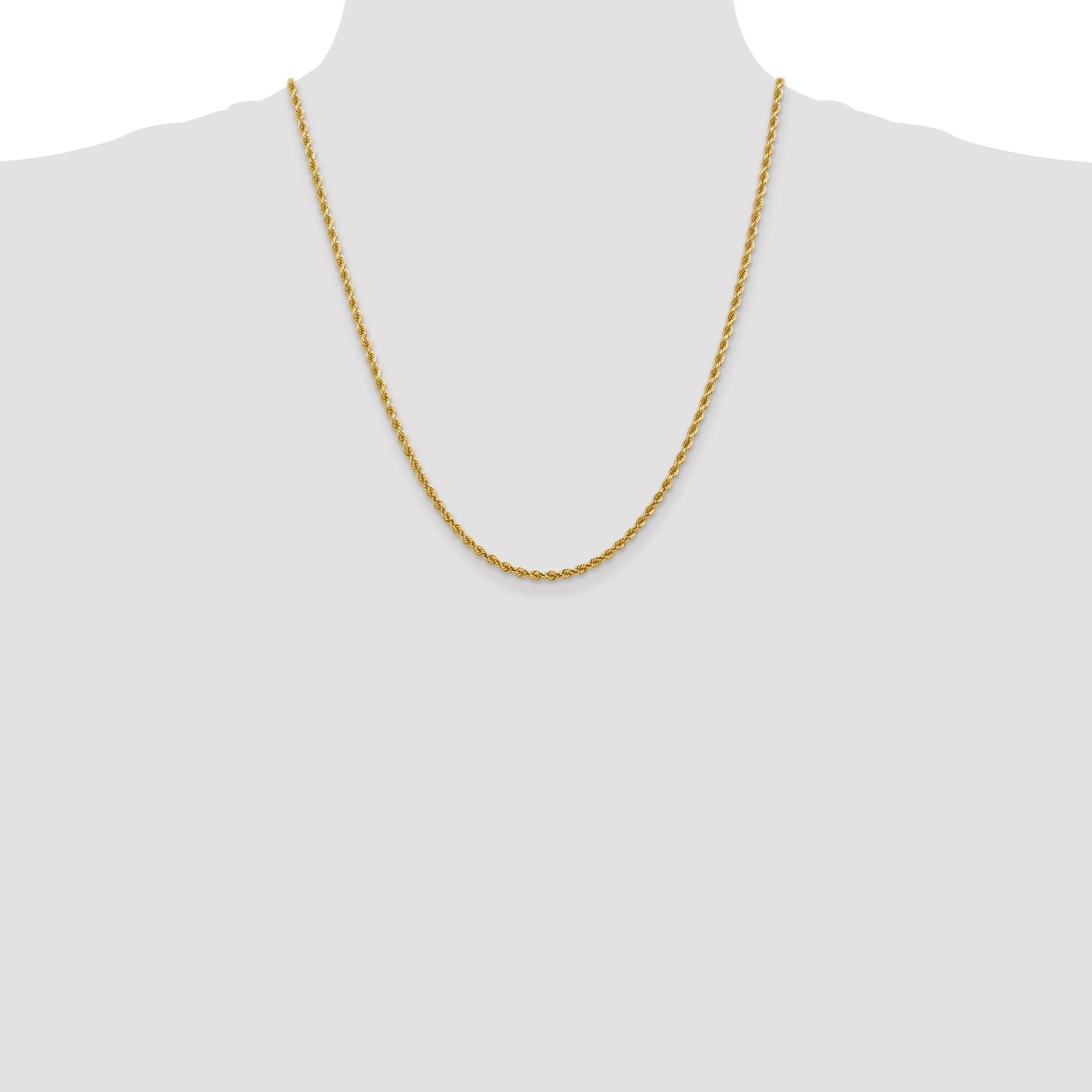 14k Yellow Gold 2.75mm D.C Rope Chain