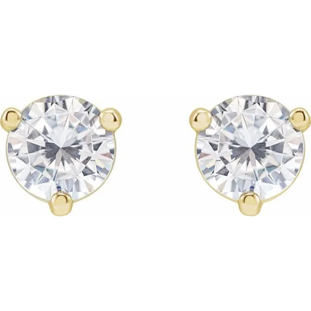 14K Yellow Gold 5 mm Round Stuller Lab-Grown Moissanite™ Earrings