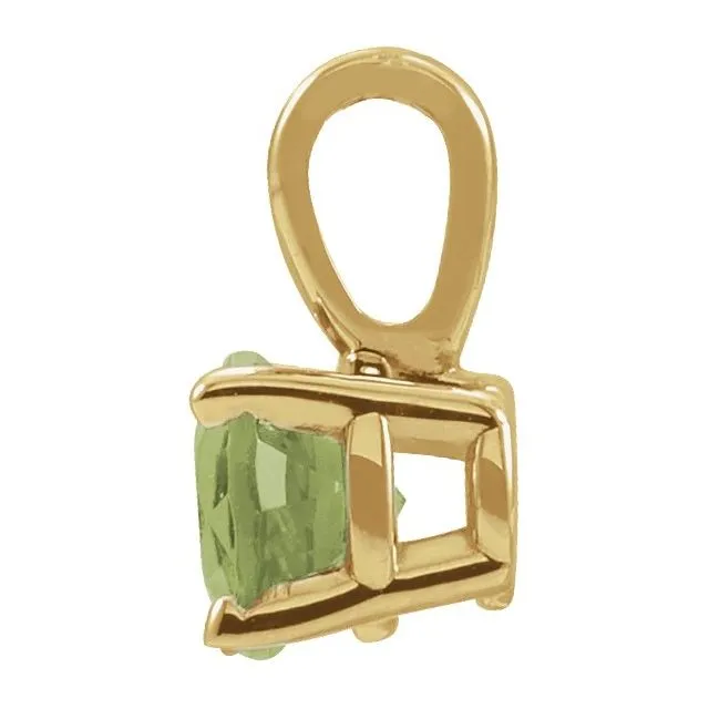14K Yellow Gold 6 mm Natural Peridot Pendant