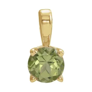 14K Yellow Gold 6 mm Natural Peridot Pendant