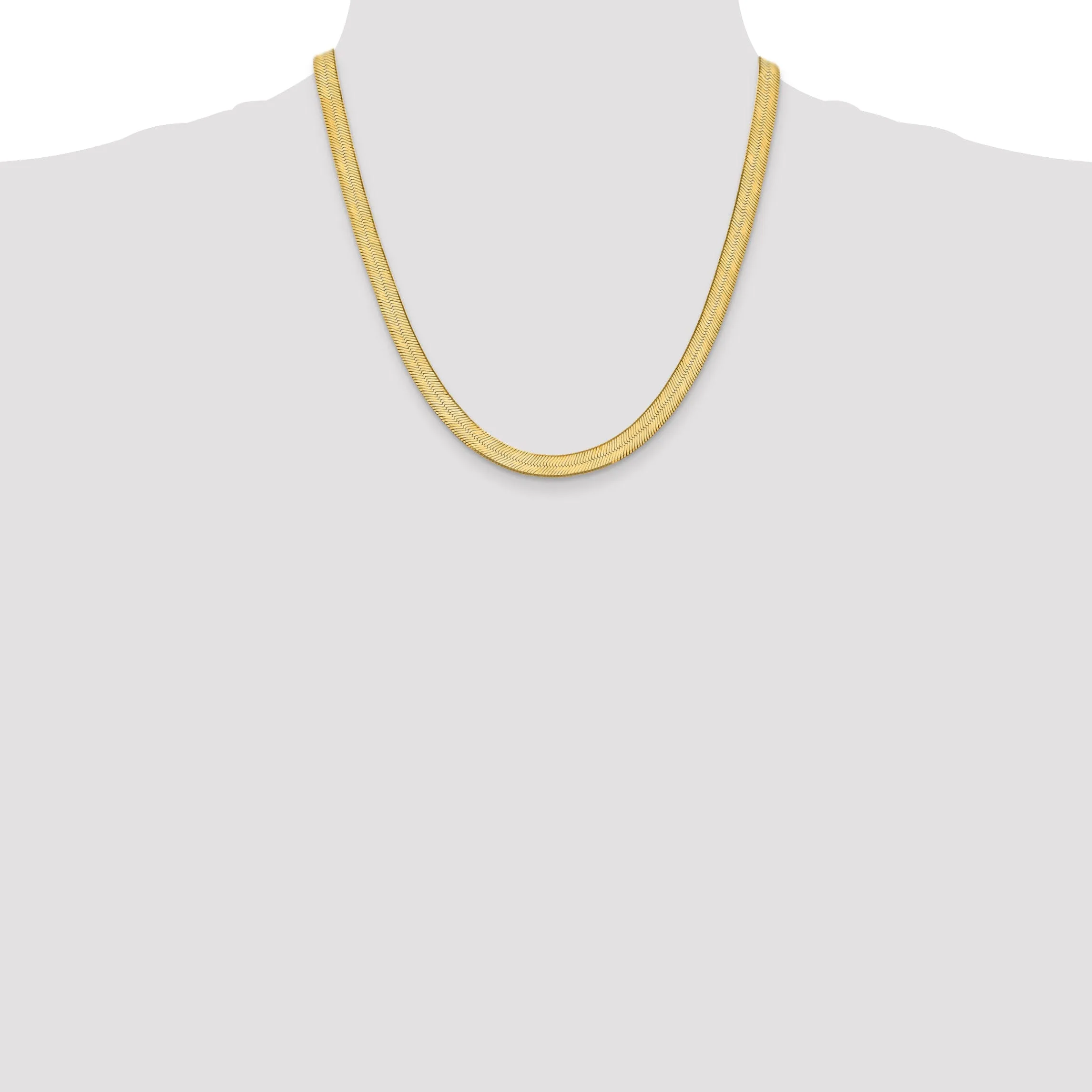 14k Yellow Gold 6.50mm Silky Herringbone Chain
