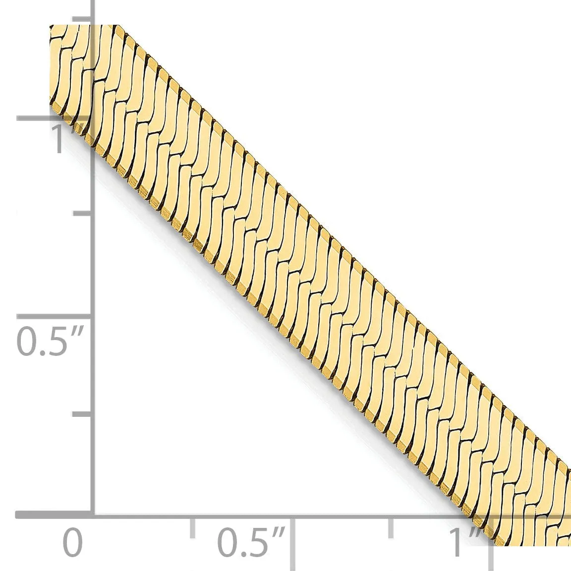 14k Yellow Gold 6.50mm Silky Herringbone Chain