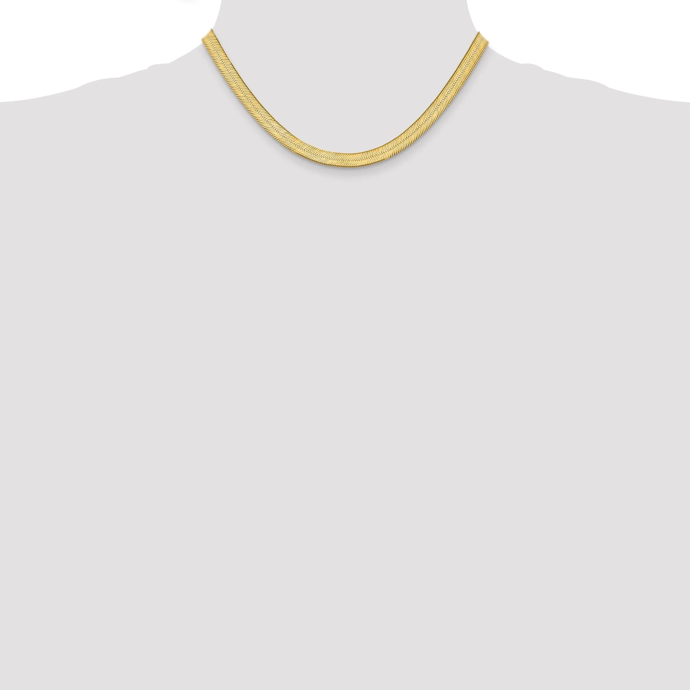 14k Yellow Gold 6.50mm Silky Herringbone Chain