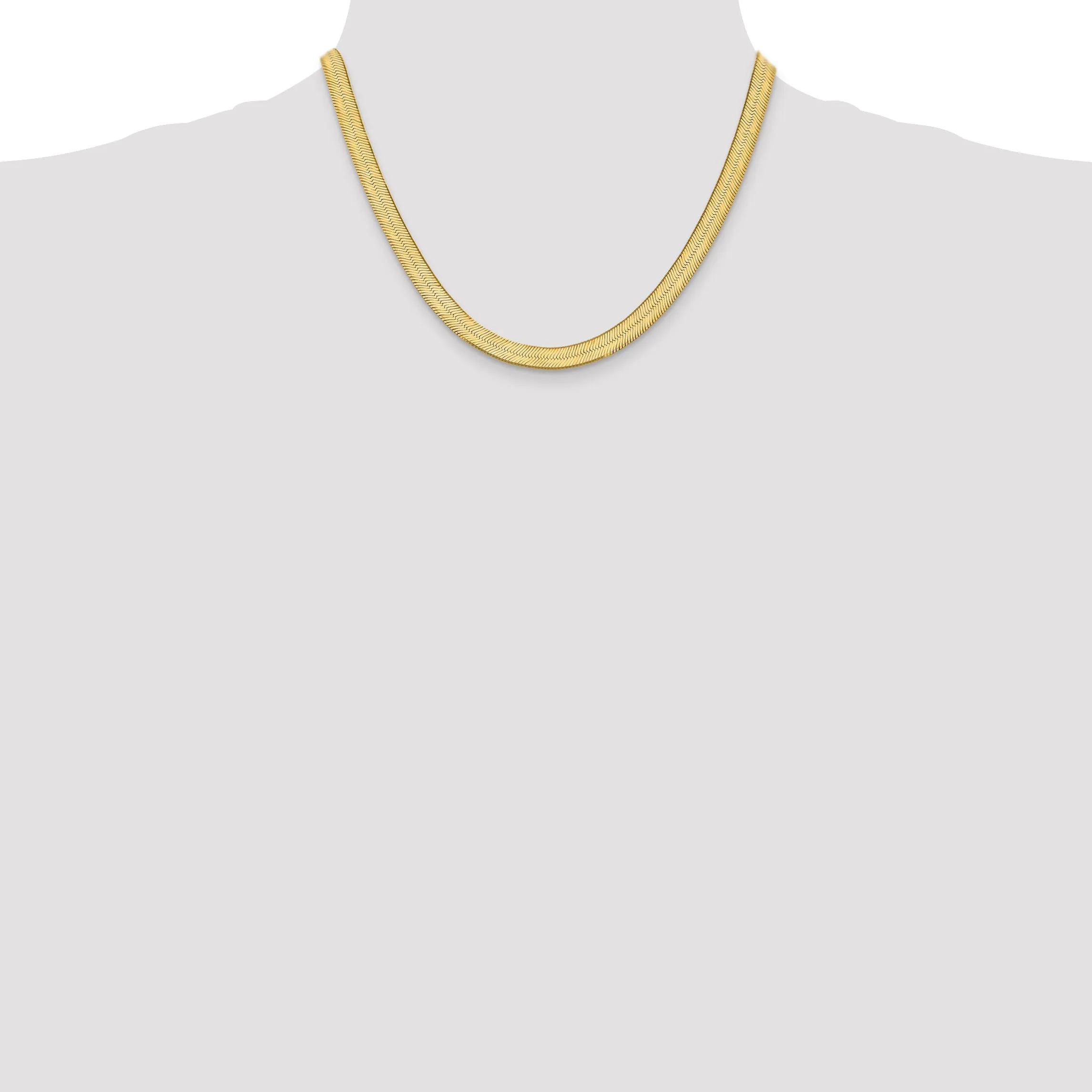 14k Yellow Gold 6.50mm Silky Herringbone Chain