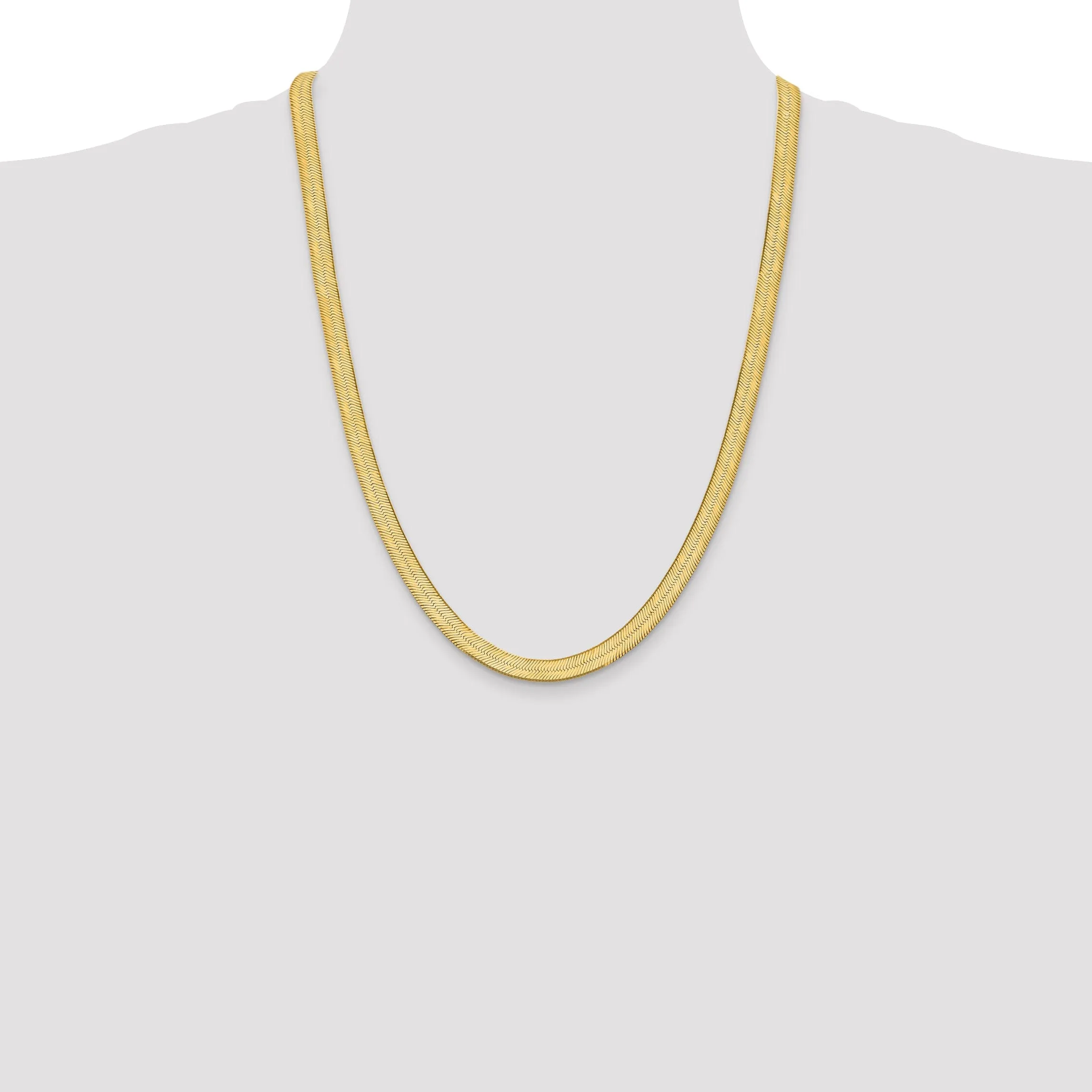 14k Yellow Gold 6.50mm Silky Herringbone Chain