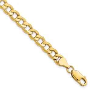14k Yellow Gold 7.0m SemiSolid Curb Link Chain