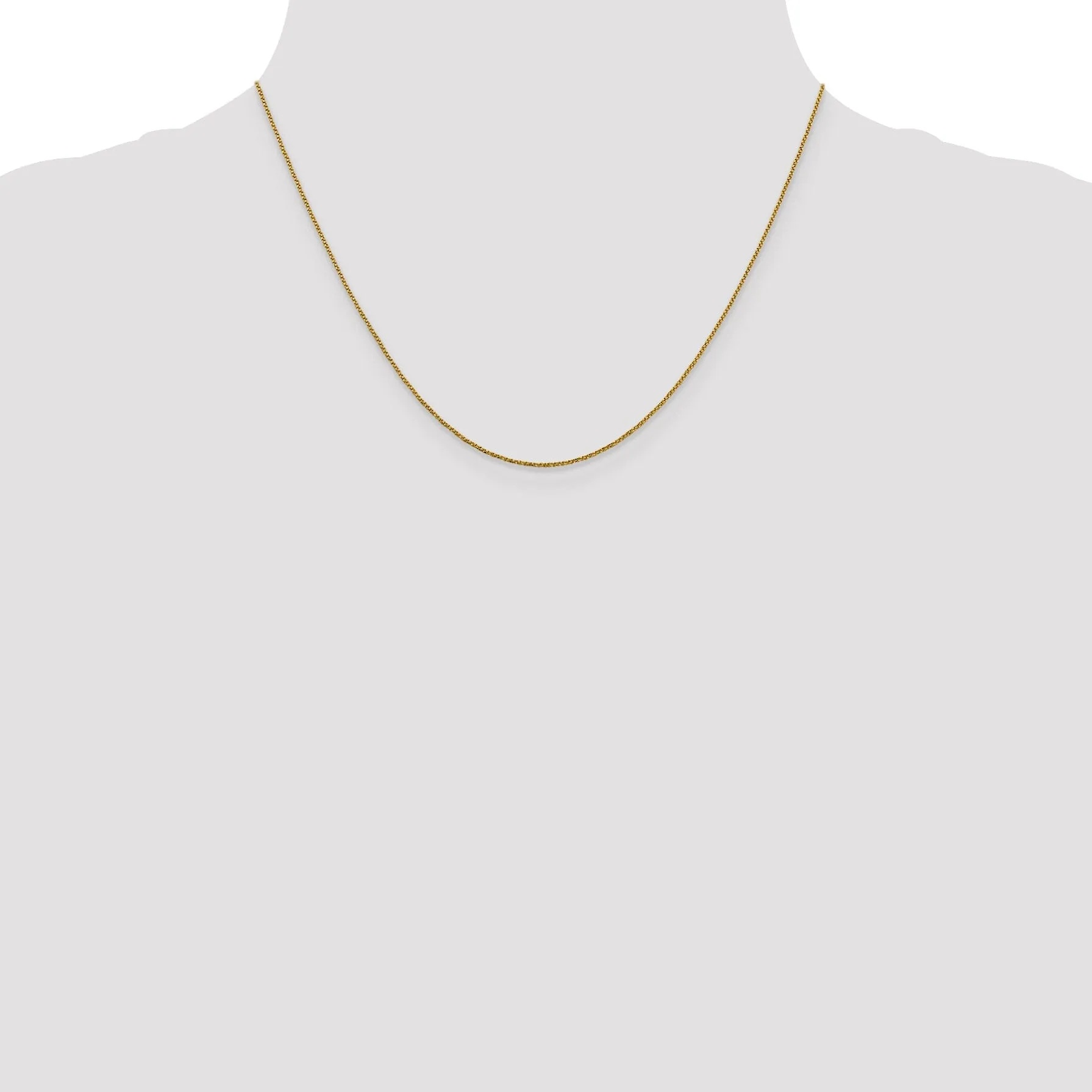 14k Yellow Gold .9 mm D.C Twisted Box Chain