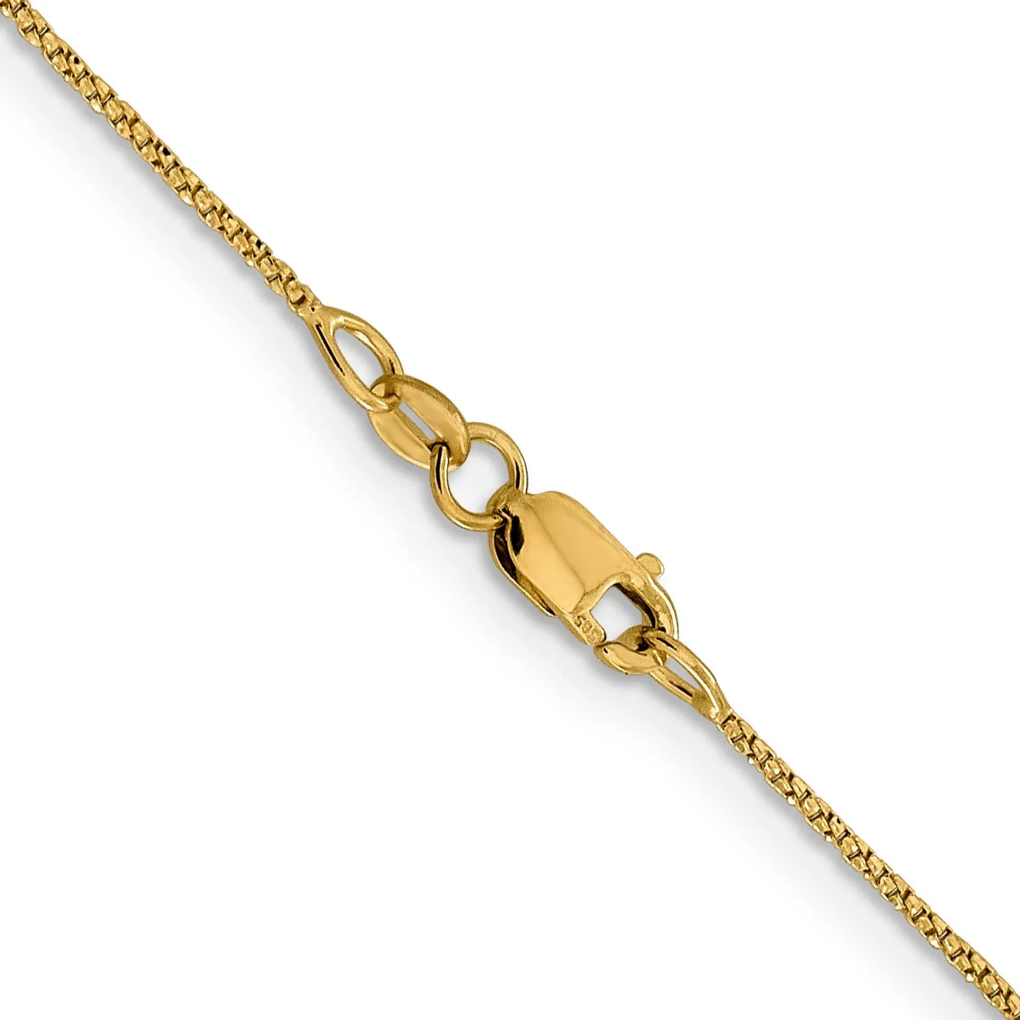 14k Yellow Gold .9 mm D.C Twisted Box Chain