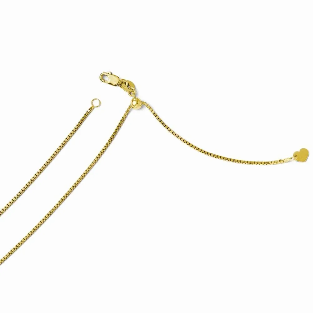14k Yellow Gold Adjustable Box Chain