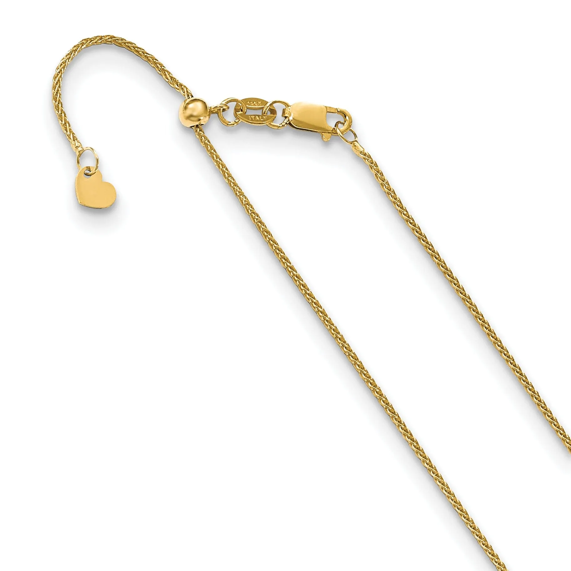 14k Yellow Gold Adjustable Wheat Chain