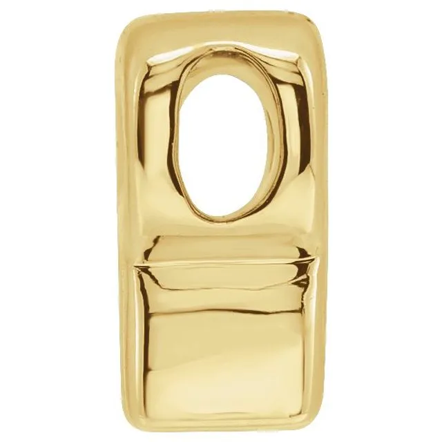 14K Yellow Gold Block Initial R Slide Pendant