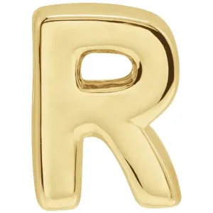 14K Yellow Gold Block Initial R Slide Pendant