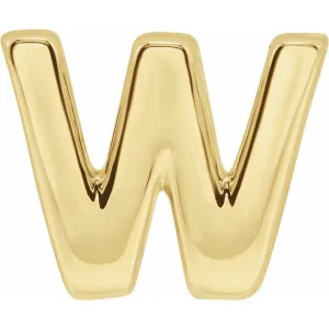 14K Yellow Gold Block Initial W Slide Pendant