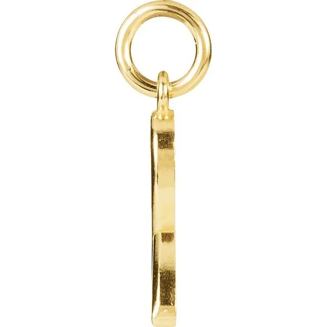 14K Yellow Gold Breast Cancer Awareness Ribbon Charm