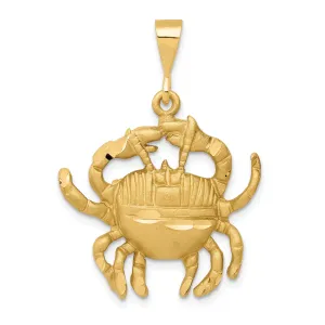14k Yellow Gold Cancer Zodiac Charm Pendant