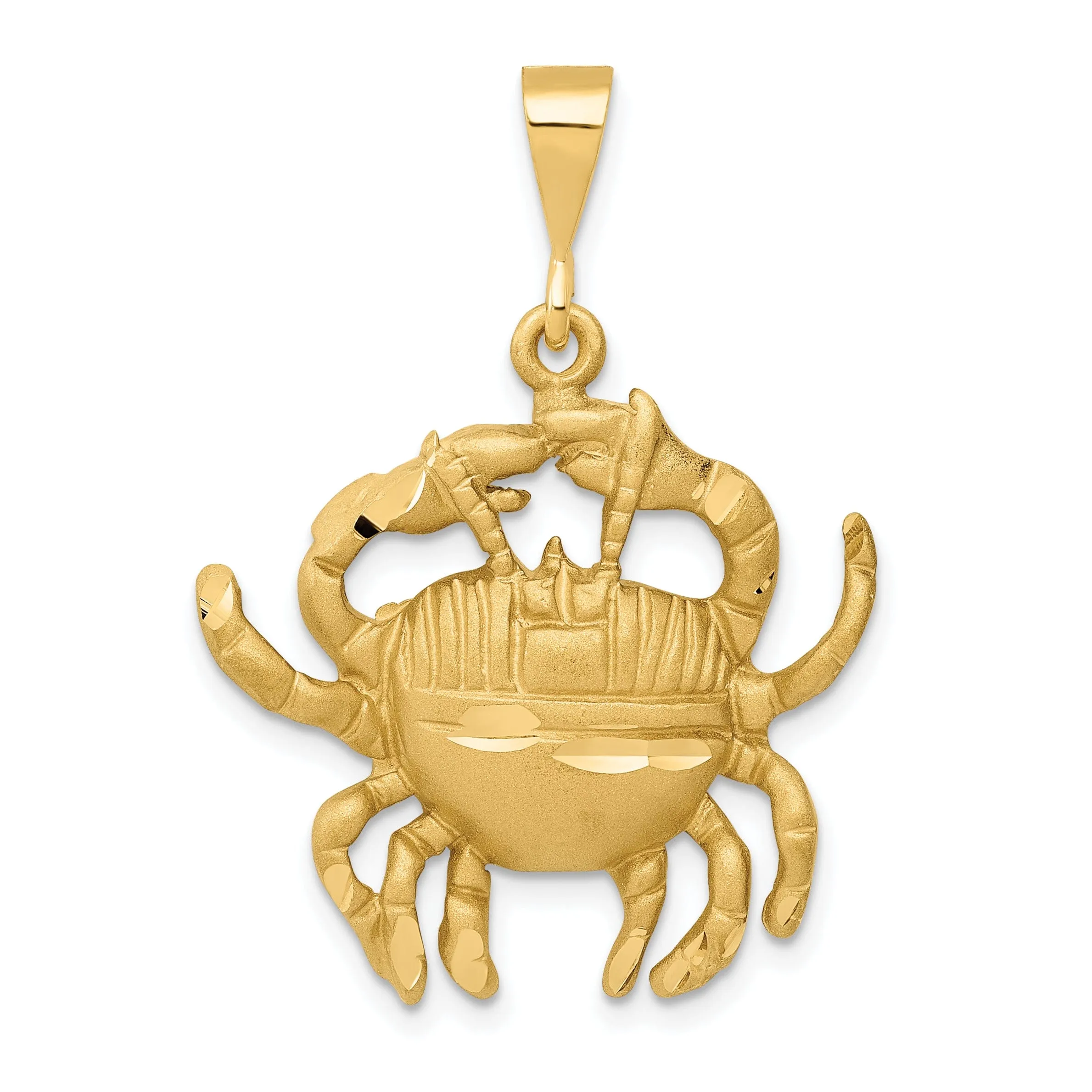 14k Yellow Gold Cancer Zodiac Charm Pendant