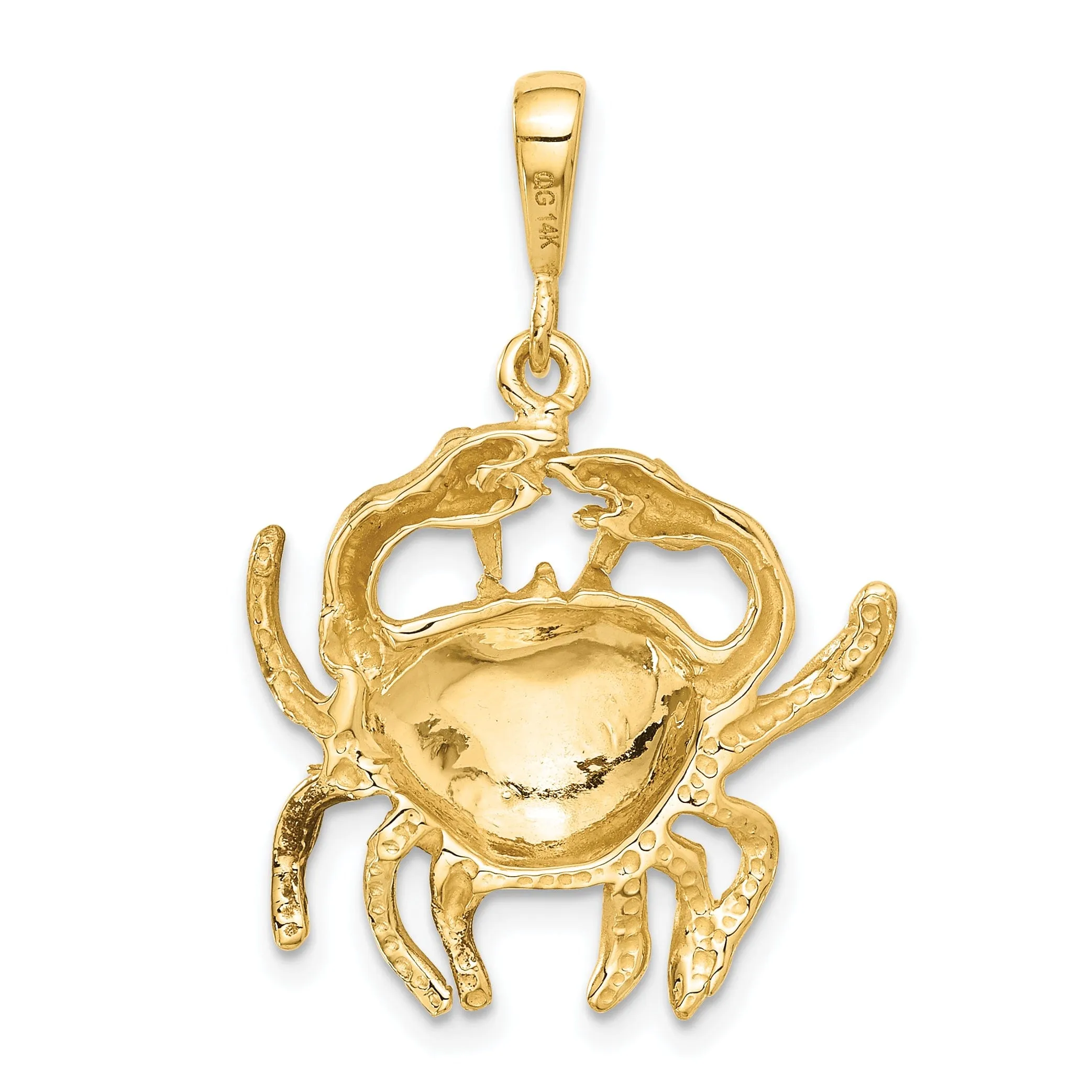 14k Yellow Gold Cancer Zodiac Charm Pendant