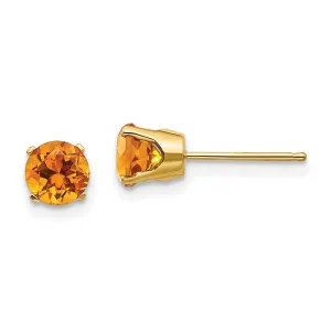 14k Yellow Gold Citrine Birthstone Earrings