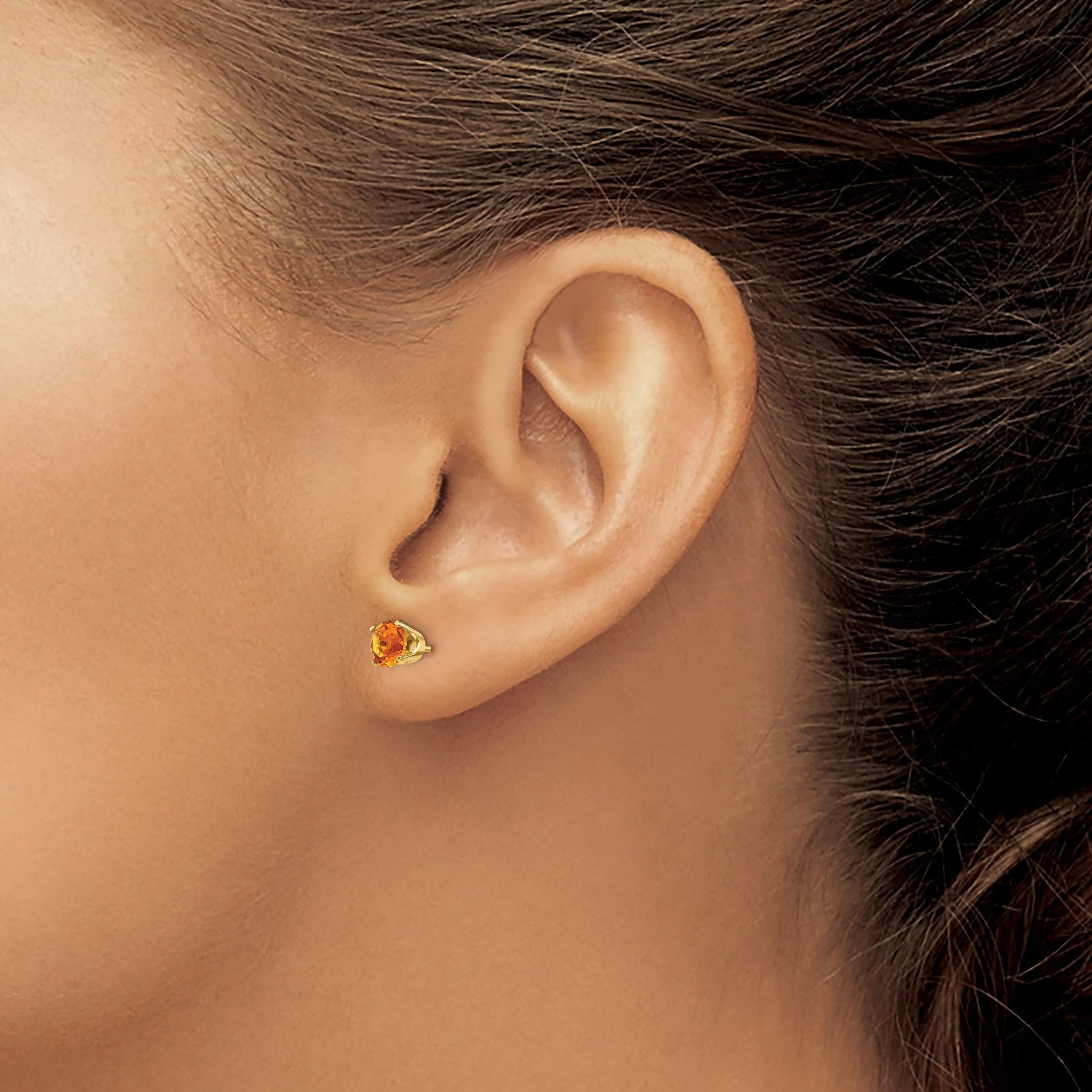14k Yellow Gold Citrine Birthstone Earrings
