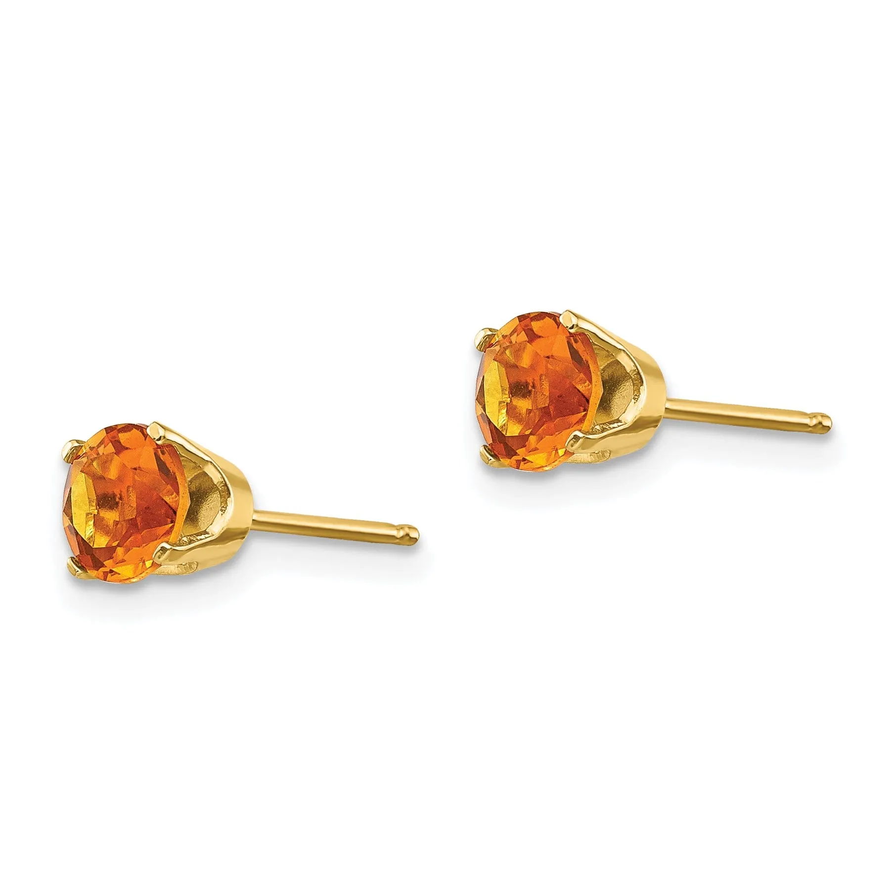 14k Yellow Gold Citrine Birthstone Earrings