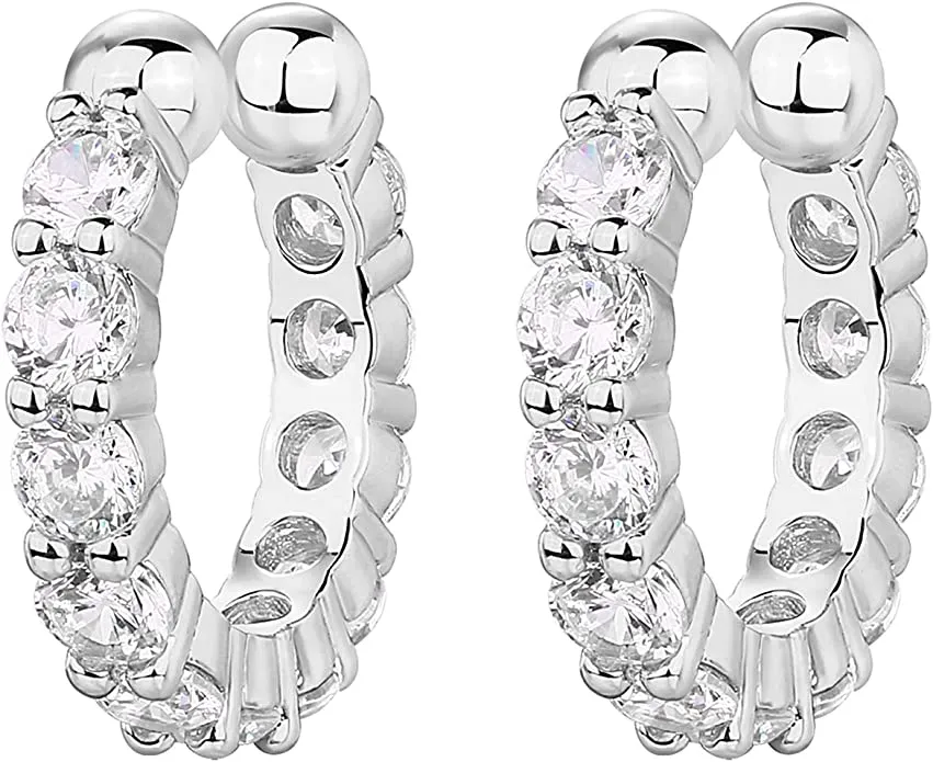 14k Yellow Gold Diamonds Ear Cuff Earrings