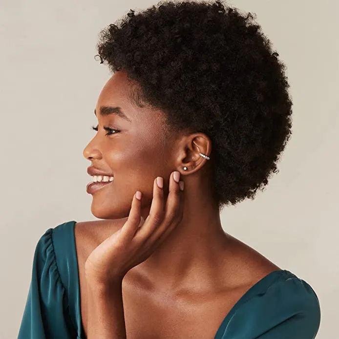 14k Yellow Gold Diamonds Ear Cuff Earrings