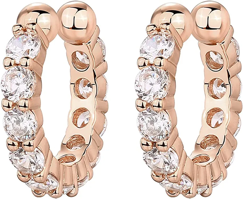 14k Yellow Gold Diamonds Ear Cuff Earrings