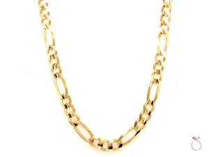 14K Yellow Gold Figaro Chain, 7mm 24"
