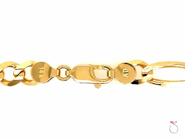 14K Yellow Gold Figaro Chain, 7mm 24"