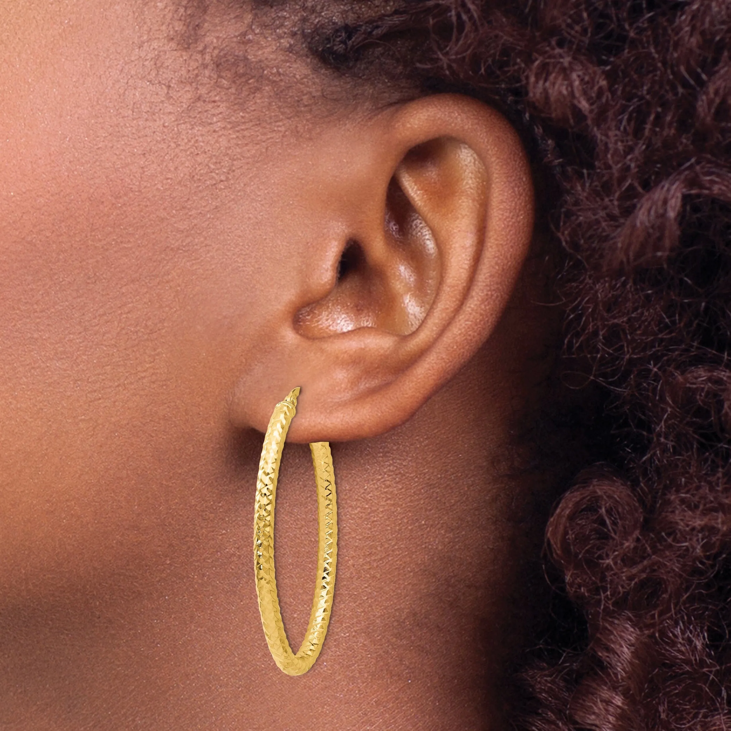14k Yellow Gold Forever Lite Oval Hoop Earrings